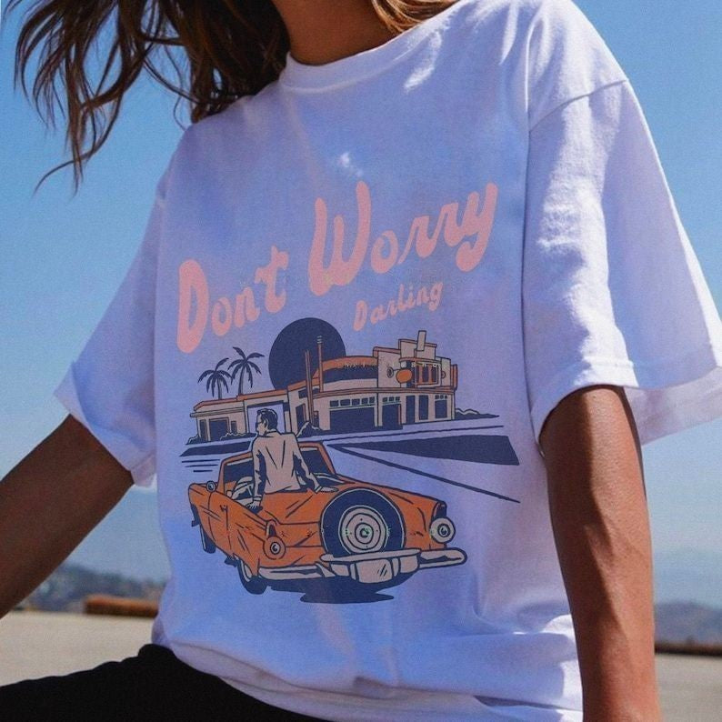 Don't Worry Letter Print T-shirt