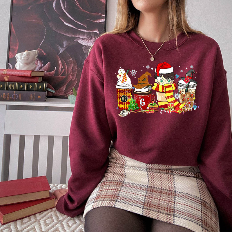 Christmas Hogwart Coffee Cup Sweatshirt