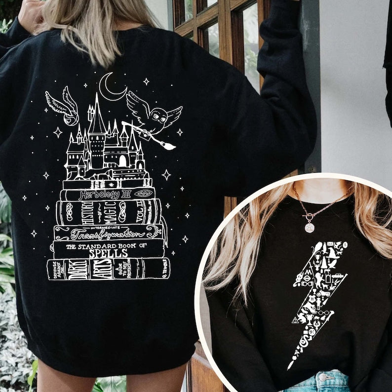 Wizard Castle Book Reading Magic HP Sweatshirt