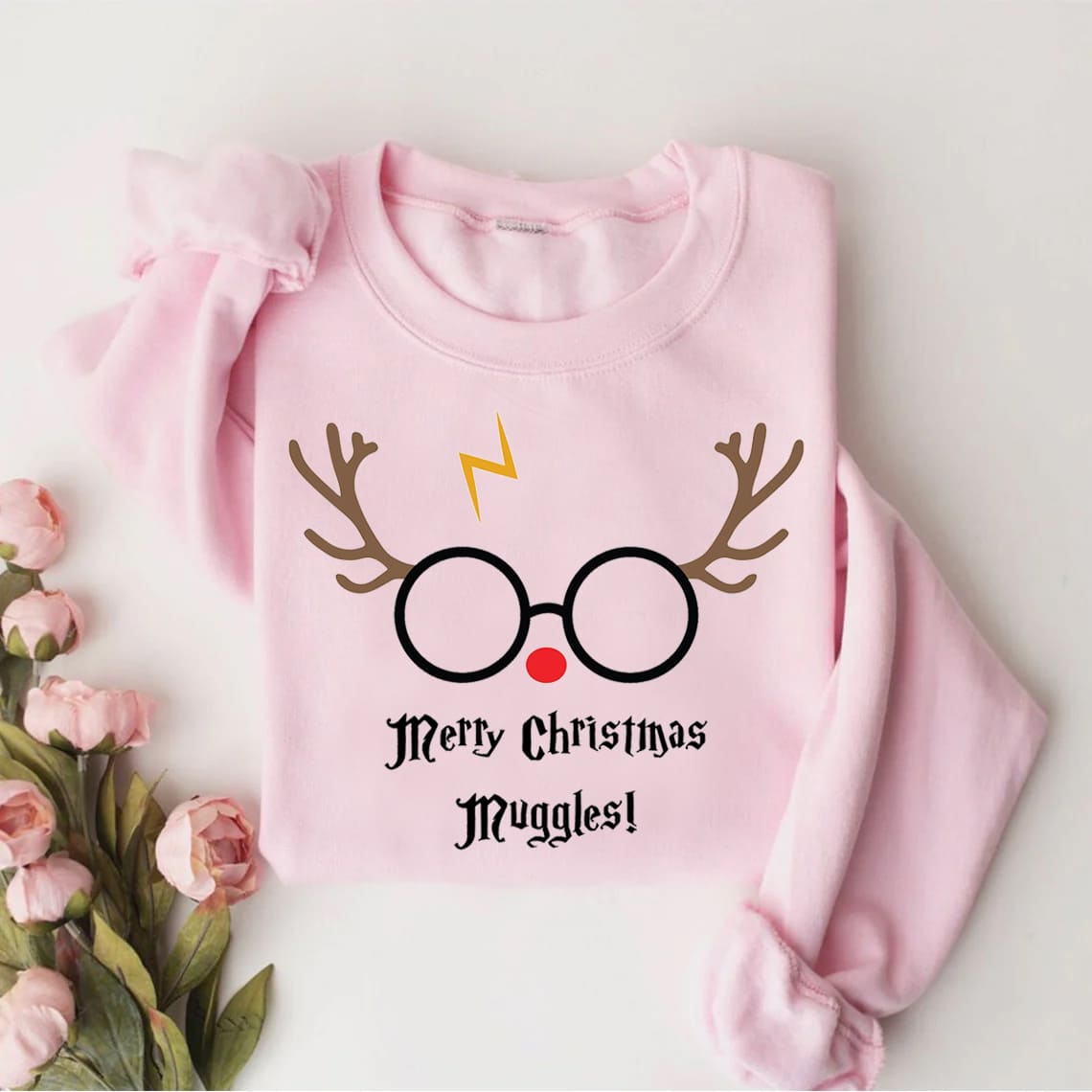 Merry Christmas Muggles Print Sweatshirt
