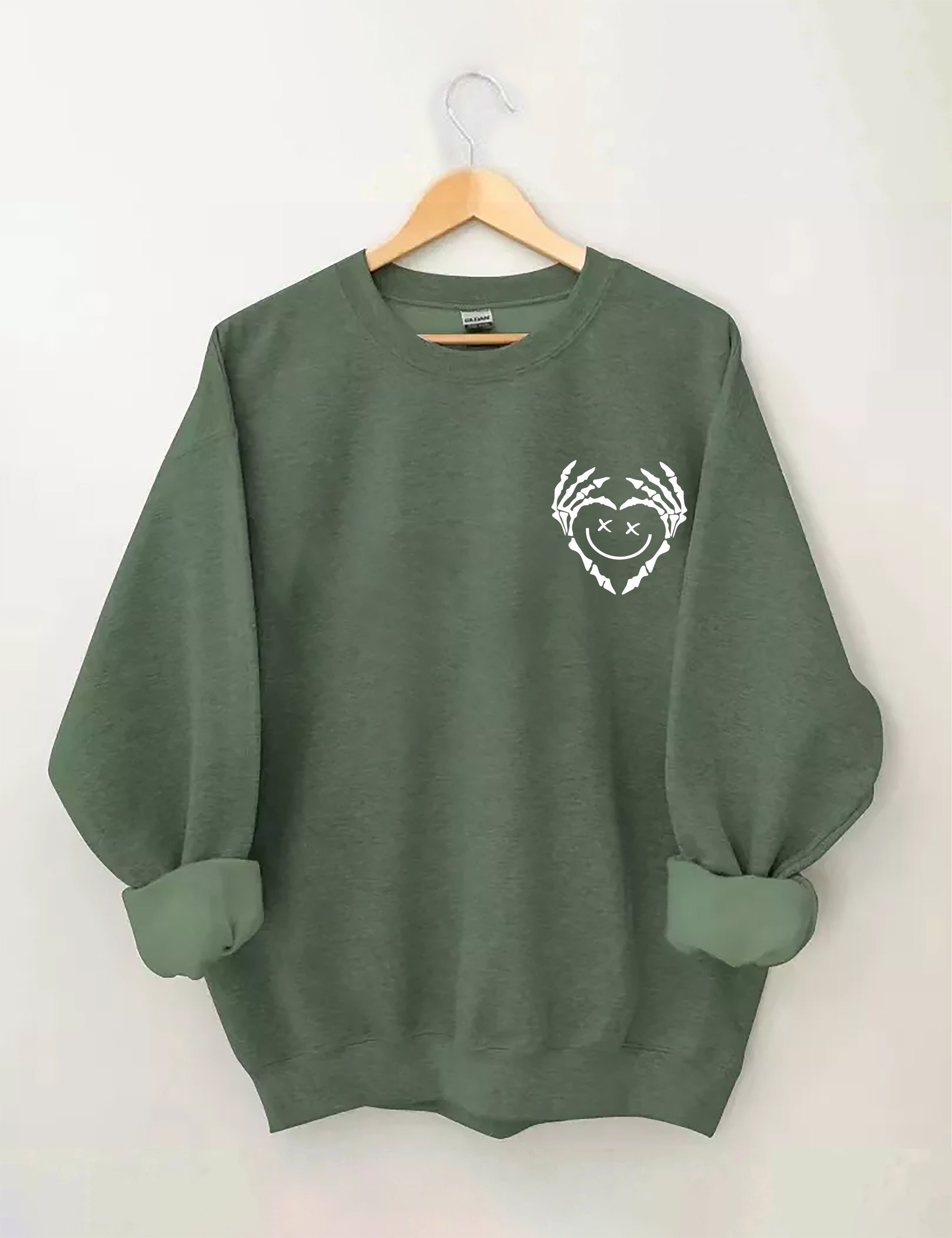 Halloween Stay Positive With Skeleton Sweatshirt