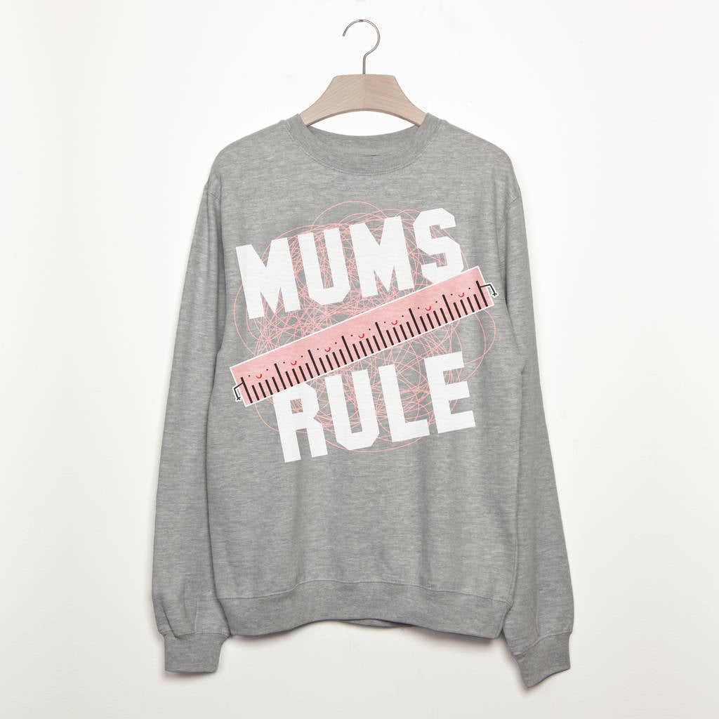 Mums Rule Print Casual Sweatshirt