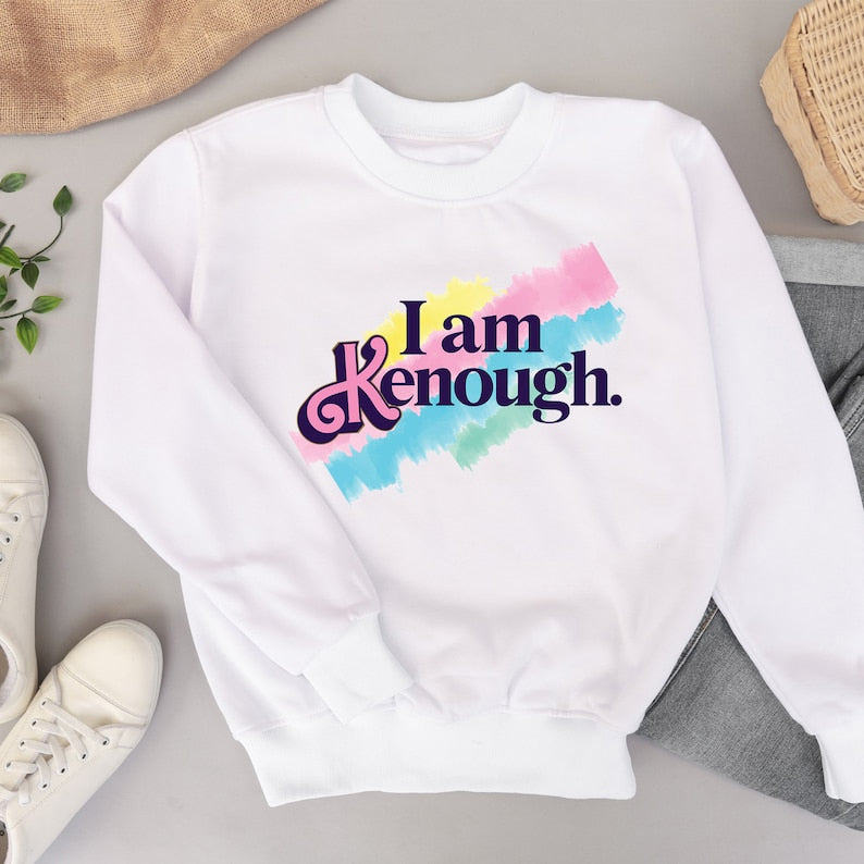 I Am Kenough Rainbow Print Sweatshirt