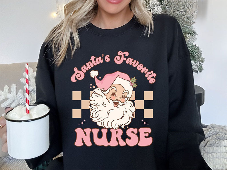 Santa's Favorite Nurse Christmas Sweatshirt